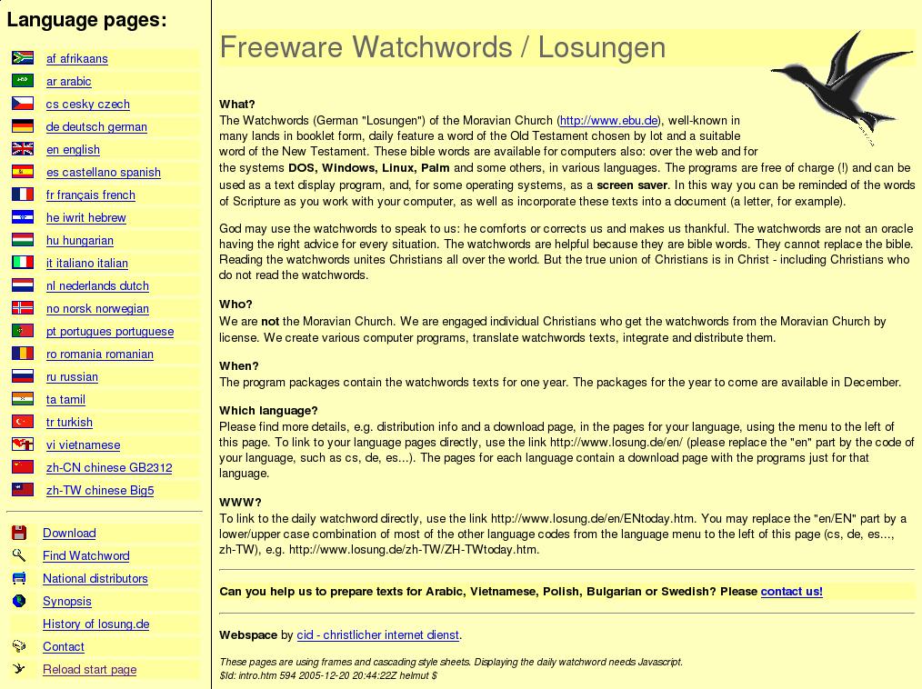 2006-01-28 losung.de Start Page