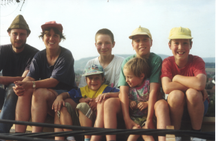 Foto Familie auf dem Dach