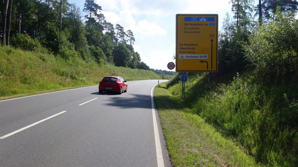 Vor der Abzweigung nach Osterburken