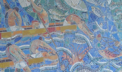 Mosaik-Ausschnitt: Fischer